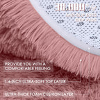 OLANLY Pale Pink Round Rugs for Bedroom - Machine Washable, 2 ft Circle Area Rugs for Living Room, Soft and Fluffy Shaggy Carpet for Teen Girls and Boys, Nursery Rooms, Dorms, Home Decor Aesthetic