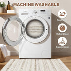 Nakagishi 2X4 Rug Washable Area Rug: Small Soft Boho Farmhouse Neutral Moroccan Non Slip Indoor Low Pile Accent Floor Throw Carpet for Bedroom Bathroom Entryway Kitchen Hallway Closet Home Door-Brown