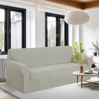 U-NICE HOME Oversized Stretch Sofa Slipcover, Soft Jacquard Fabric Couch Cover, Pet Friendly Furniture Protector, Taupe