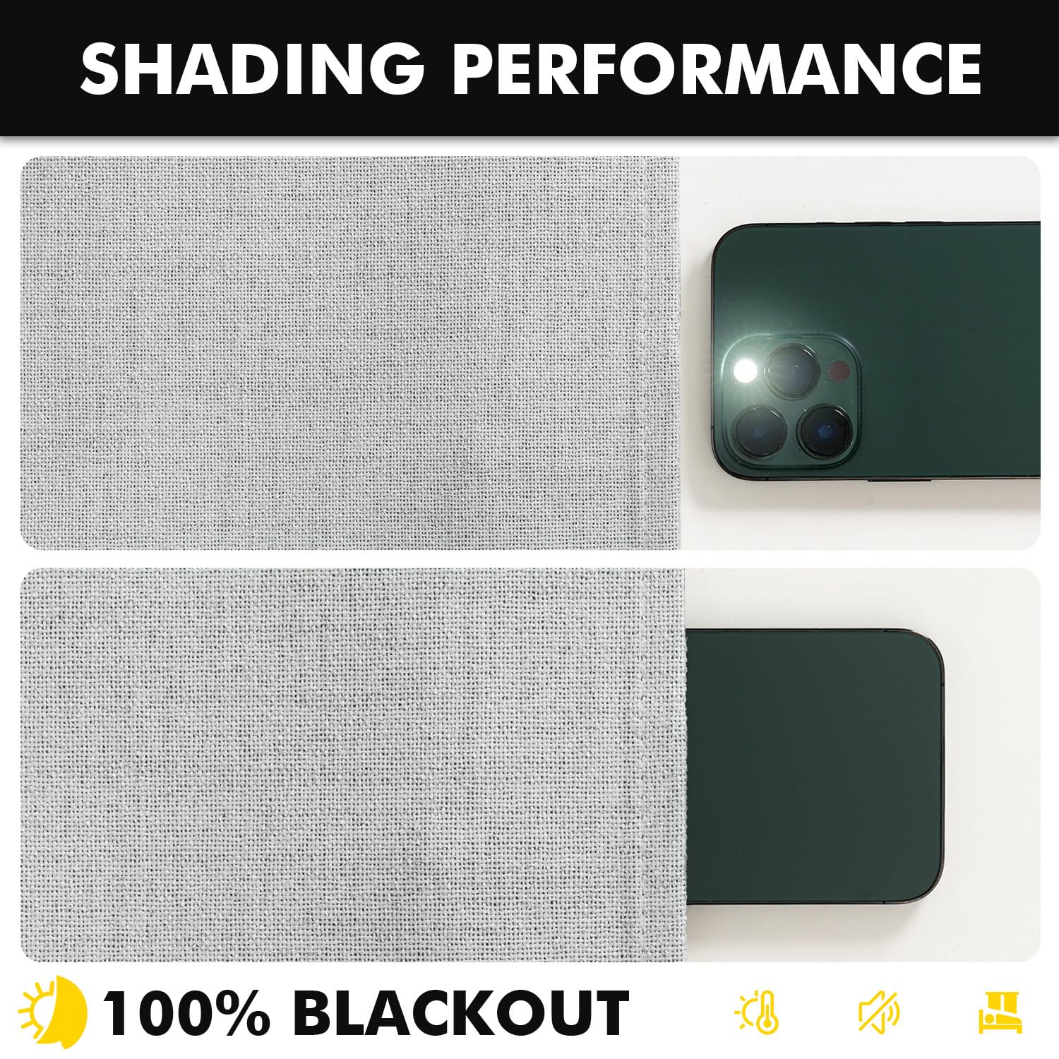 MIULEE 100% Blackout Linen Curtains for Bedroom 42 x 96 Inch Grey 2 Panels