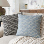 Foindtower Set of 2 Decorative Vintage Floral Print Throw Pillow Covers Neutral Modern Farmhouse Cushion Covers Boho Home Decor for Sofa Couch Chair Bedroom Living Room Outdoor,22×22 Inch,Powder Blue