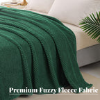 Whale Flotilla Soft Fleece King Size Bed Blanket, Emerald Green