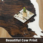 AROGAN Western Decor Faux Fur Cowhide Rug, 6.2x7 Feet Premium Animal Skin Cow Hide Rug, Sturdy Cow Print Rugs for Wall Decor, Western Floor Carpet for Bedroom Living Room, Black and Brown