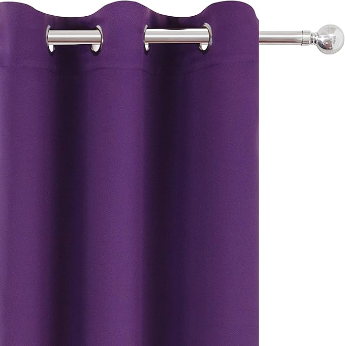LEMOMO Purple Thermal Blackout Curtains/42 x 72 Inch/Set of 2 Panels Room Darkening Curtains for Bedroom