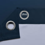 Yakamok Ombre Curtains Navy Blue and Greyish White for Living Room,70Wx84L