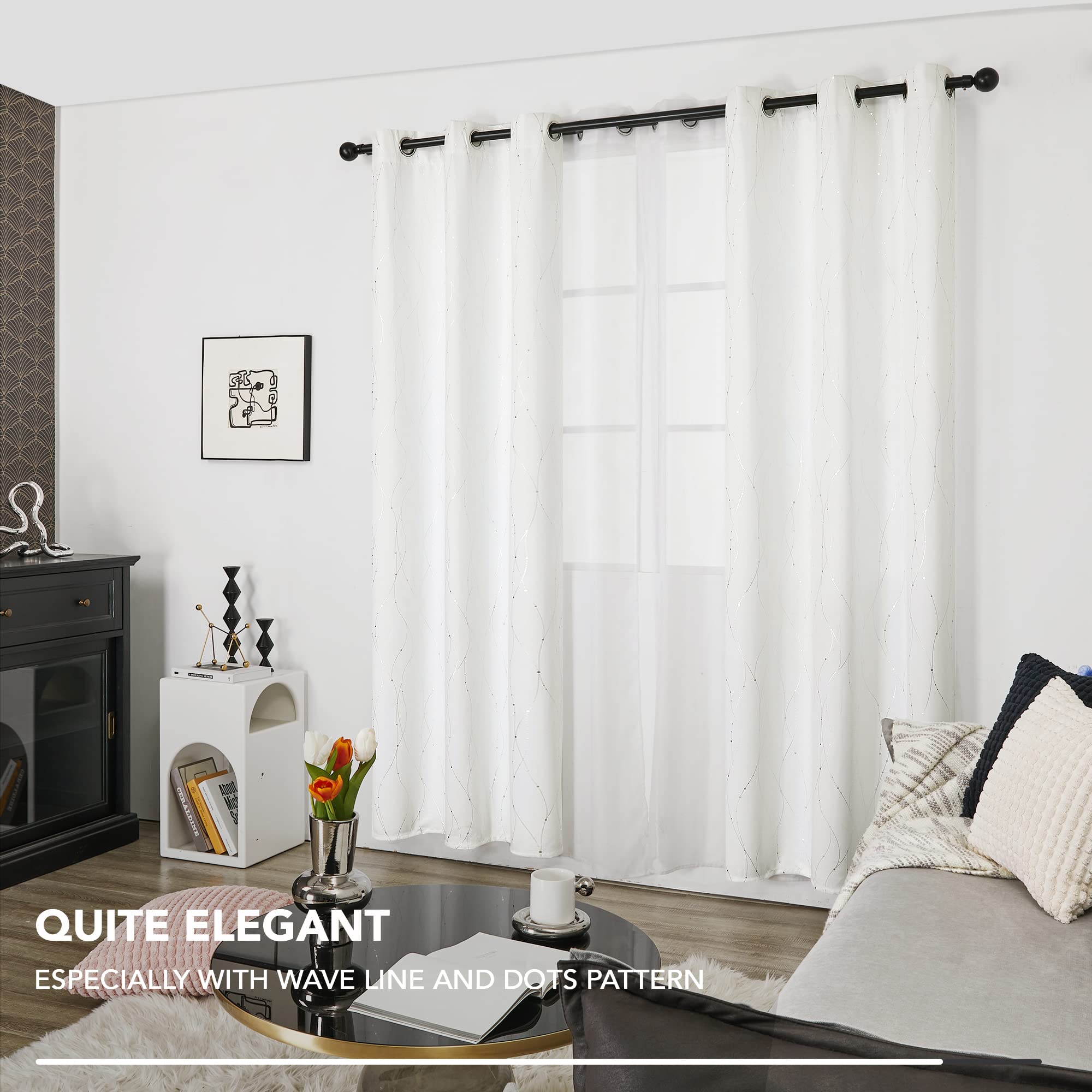 Deconovo Living Room Curtains 72 Inches Long, Blackout Curtains for Bedroom