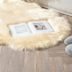 MIULEE Luxury Super Soft Fluffy Area Rug Faux Fur Sheepskin Rug Decorative Plush Shaggy Carpet for Bedside Sofa Floor Nursery 3 x 5 Feet, Light Yellow