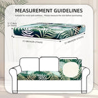 8Pcs Stretch Patio Cushion Covers,Outdoor Couch Covers Replacement,Outdoor Couch & Sofa Slipcovers,for Patio Furniture Cushion Covers,Washable Reusable Furniture Protector (Green Forest, Cover Only)