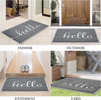 BeneathYourFeet Door Mat (36"x24",Grey) Welcome Mat Low Profile Front Doormat Indoor Outdoor Door Non Slip Rugs for Entryway, Patio, High Traffic Areas