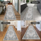 HEBE Hallway Runner Rug 2'x8', Washable Non Slip Kitchen Rug Runner