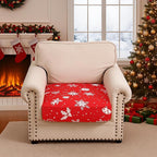 Smiry Printed Couch Cushion Covers, Stretch Soft Couch Covers for Sofa, Washable Non-Slip Sofa Slipcover Furniture Protector for Indoor and Outdoor (1 Pack, Red)