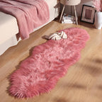 Ashler Faux Fur Rug, Fluffy Shaggy Area Rug Ultra Soft 2 x 6 Feet Sheepskin, Blush Pink Fuzzy Rug Machine Washable Shag Rug, Nursery Decor Throw Rugs for Bedroom, Kids Room, Living Room