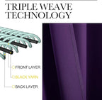 NICETOWN Blackout Draperies Curtains 84 Long - Easy Care Thermal Insulated Rod Pocket Blackout Curtains/Draperies for Patio Door - 1 Pair, Royal Purple, 42 inches Wx84 L