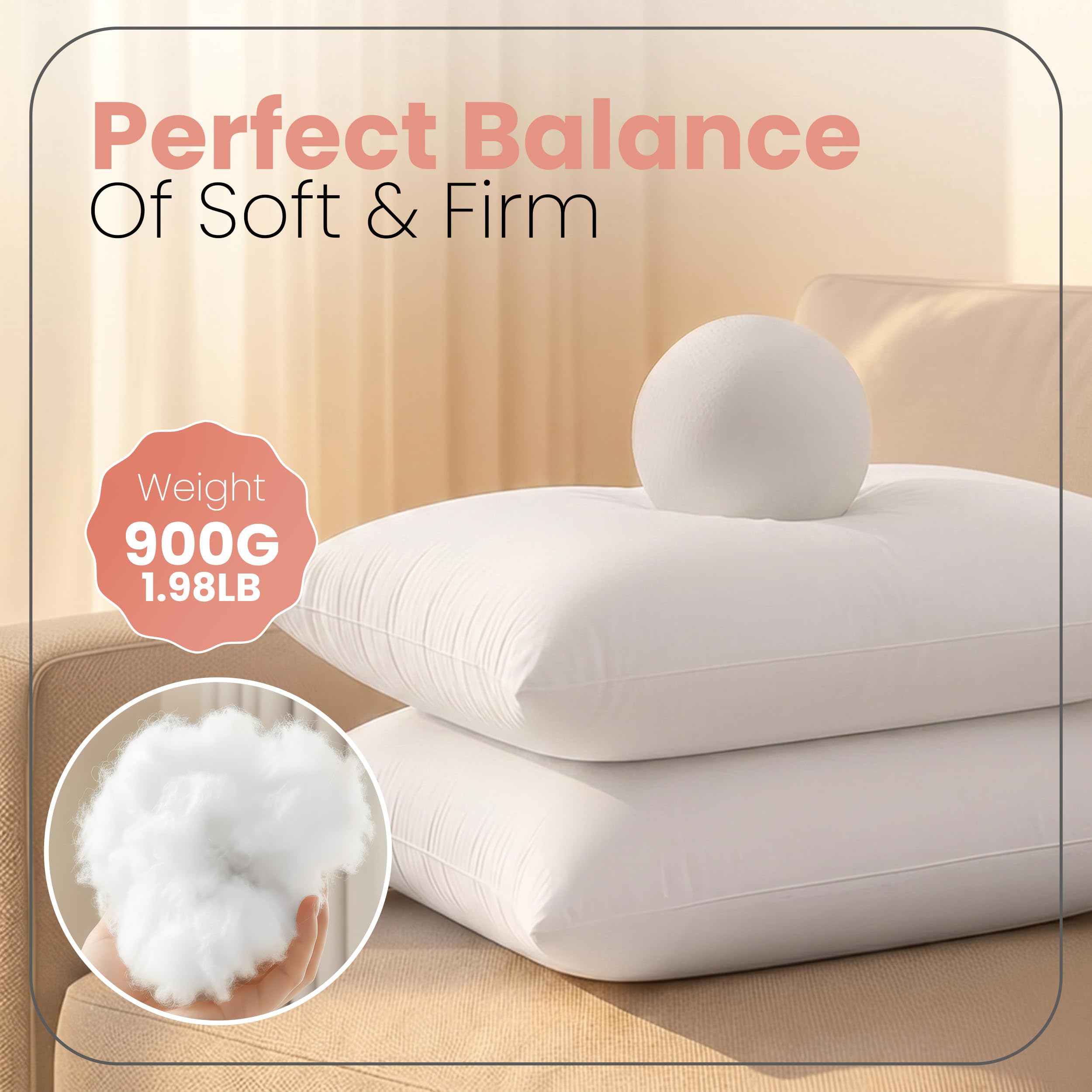 Utopia Bedding 20x26 Pillow Inserts, White Throw Pillows for Couch, 2 Pack