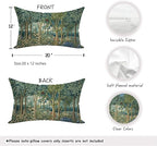 Rustic Spring Forest Pillow Covers 20x12 Double-Sided, Cottagecore Forest Nature Botanical Wildflower Decorative Throw Pillow Covers for Sofa Bed Bedroom Living Room Set of 2