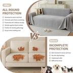 Couch Cover for Dogs, Boho Sofa Covers for 3 Cushion Couch, Chenille Sofa Slipcover for Pets Washable, L-Shape Sectional Couch Cover Soft Throw Blankets with Tassels(91x150,Grey)