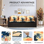 Outdoor Cushion Covers Set,8PCS Patio Furniture Couch Seat Slipcovers, Replacement for Sofa Sectional Chair(Cover，Only)