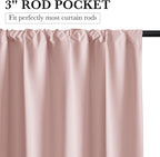 RYB HOME Bedroom Blackout Curtains 63 inches Long, 100% Blackout