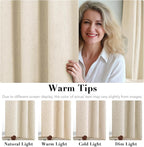 H.VERSAILTEX 100% Blackout Curtains for Bedroom Thermal Insulated Linen Textured Curtains Heat and Full Light Blocking Drapes Living Room Curtains 2 Panel Sets, Bleached Sand, 52x45 Inch