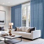 Nanspring Stone Blue Linen Curtains 96 Inches Long for Bedroom Back Tab Modern Simplicity Farmhouse Coastal Decor Light Filtering Curtain for Living Room Dinning Room 52x96 8 FT,2 Panels