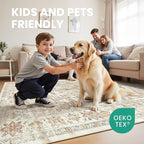 zesthome 5x7 Area Rugs for Living Room,Large Washable Rug,Orange