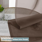 Ebesto Chocolate Sheer Curtains 90 Inches Long 2 Panels, Light Filtering Solid Sheer Curtains for Bedroom Living Room, Lightweight Window Voile Sheer Drapes, Dual Rod Pocket, 2x42Wx90L Inches