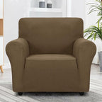 ZNSAYOTX Super Stretch Chair Slipcover Universal Sofa Chair Covers for Living Room Dogs Pet Furniture Protector Spandex Armchair Slipcovers with Anti Slip Foam Sticks (Brown, Chair)