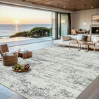 PLHXFR 8x10 Area Rug Living Room: Modern Abstract Washable Carpet Grey