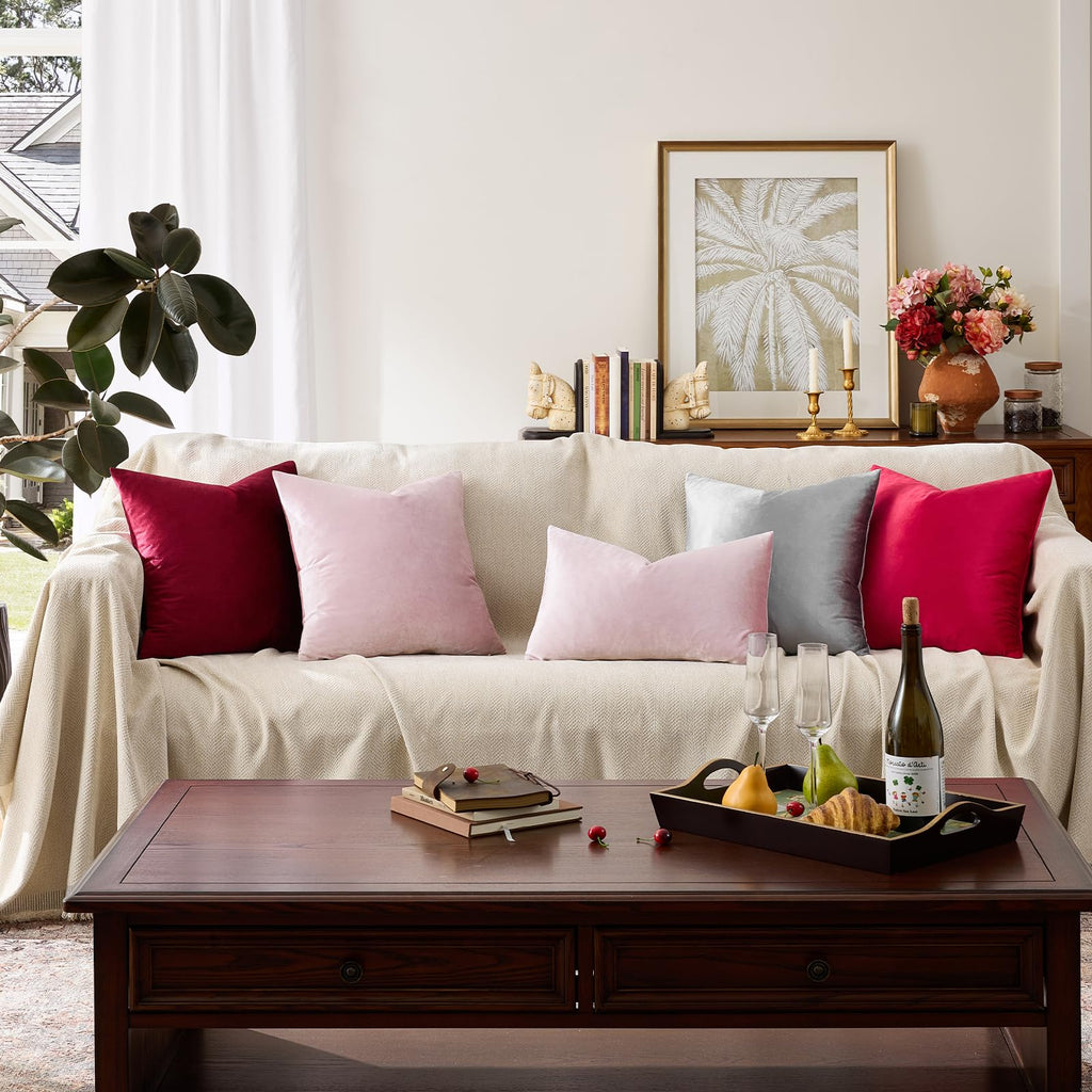 GIGIZAZA Sweet Lilac Velvet Throw Pillow Covers 18x18 Pack of 2