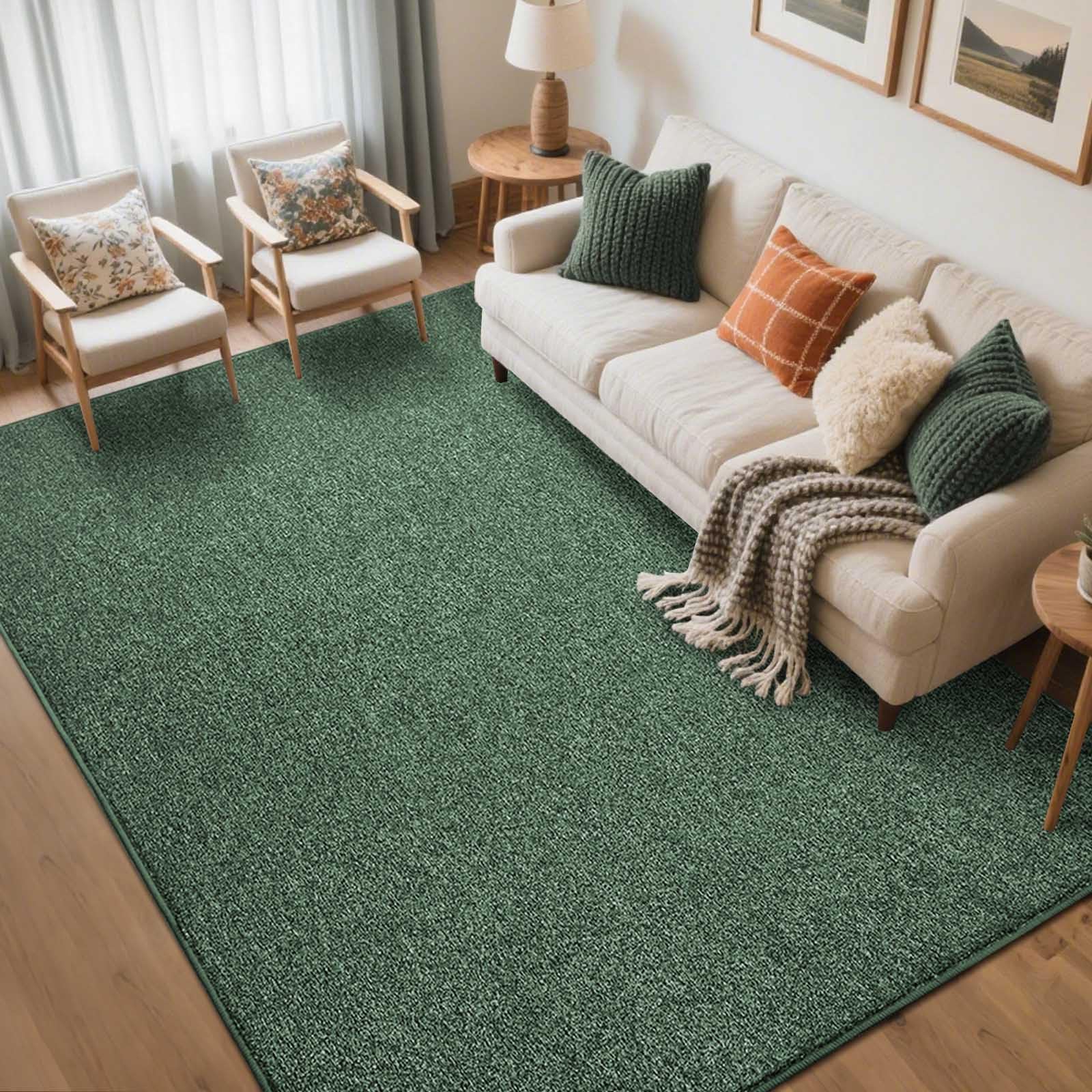 5x7 Green/White Area Rug Non-Slip Washable Soft for Living Room Bedroom