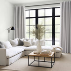 Topfinel 102 Inches Long Custom Blackout Linen Curtains, Gray Soundproofing Pinch Pleated Noise Cancelling Curtains with Pin Hooks for Traverse Rods, Burlap Drapes 2 Panels for Living Room Bedroom