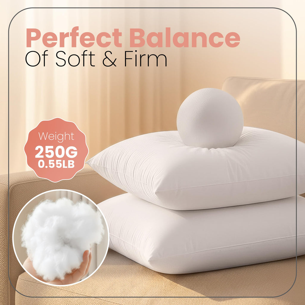 Utopia Bedding 12x12 Pillow Inserts, White Throw Pillows for Couch, 2 Pack
