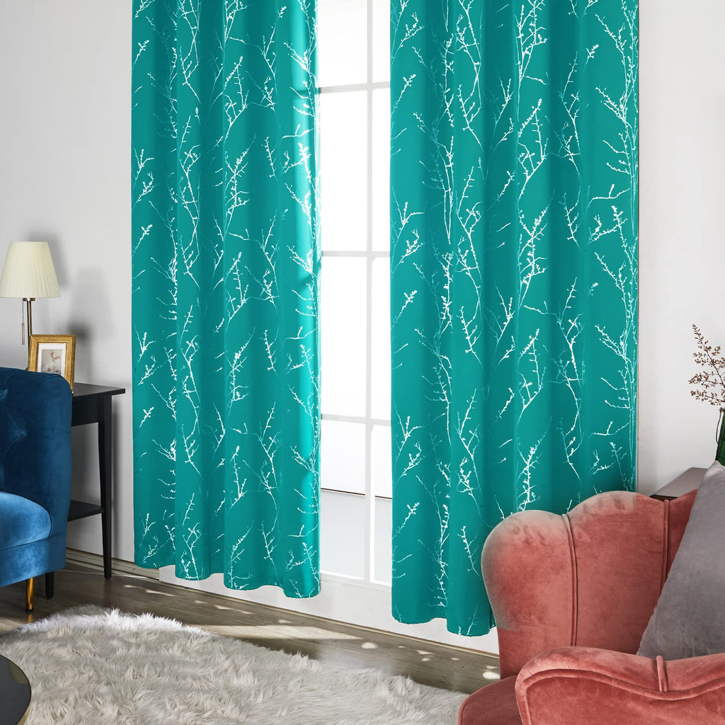 Deconovo Living Room Curtains 63 Inches Long, Blackout Curtains for Bedroom