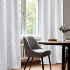 Deconovo White Curtains, Room Darkening Living Room Curtain, Thermal Insulated Soundproof Drapes, Hexagon Silver Print Pattern, 52 x 72 Inch, Grommet Panel for Bedroom Kitchen Office Nursery, Set of 2