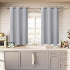 BGment Short Curtains for Small Window 45 Inch Long - Light Grey 2 Panels