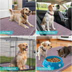 OLANLY Dog Door Mat for Muddy Paws 50x30, Absorbs Moisture and Dirt, Absorbent Non-Slip Washable Doormat, Quick Dry Chenille Mud Mat for Dogs, Entry Indoor Entryway Carpet for Inside Floor, Deep Plum