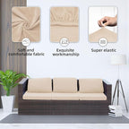 Outdoor Cushion Covers Set,8PCS Patio Furniture Couch Seat Slipcovers, Replacement for Sofa Sectional Chair(Cover，Only)