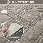 TAOCOCO Waterproof Recliner Sofa Cover, Non Slip Split Recliner Couch Covers with Elastic Straps Pocket, Washable Reclining Sofa Cover Furniture Protector for Kids, Dogs, Pets(3 Seater, Light Brown)