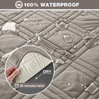 TAOCOCO 100% Waterproof Oversized Loveseat Recliner Cover, Non Slip Split Couch Covers for Reclining Loveseat with Elastic Straps for Kids Pets(Oversized 2 Seater, Light Browm)