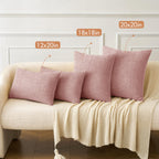 MIULEE Soft Chenille Throw Pillow Covers Blush Pink 18x18 Inch Pack of 2