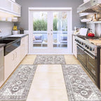 HEBE Boho Kitchen Rug Sets 3 Piece with Runner Non Slip Kitchen Rugs and Mats Washable Kitchen Mats for Floor Thick Kitchen Floor Mat Carpet Runner Rugs for Hallway Laundry Holiday Decor