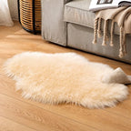 MIULEE Luxury Super Soft Fluffy Area Rug Faux Fur Cloud Shape Rug Decorative Plush Shaggy Carpet for Bedside Sofa Floor Nursery 2 x 3 Feet, Light Yellow