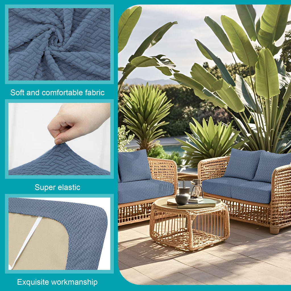 14 Piece Outdoor Cushion Covers, Patio Sofa Cushion Covers, Stretch Fit