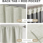 Joydeco Linen Blackout Curtains for Bedroom - 100% Light Blocking 1 Panels, Light Beige Drapes 100" W x 90" L, Thermal Insulated Room Darkening Curtains for Living Room, Rod Pocket & Back Tabs