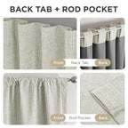 Joydeco Blackout Curtains for Bedroom - 63 Inch Long 100% Light Blocking 2 Panels Light Beige Drapes, Thermal Insulated Room Darkening Curtains, Linen Textured for Living Room, Rod Pocket & Back Tabs