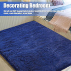 Ultra Soft Fluffy Area Rugs for Bedroom Living Room 10x14, Nursery Rug, Non-Slip Carpet for Kids Dorms Decor, Shaggy Bedside Rug, Blue