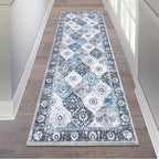 HEBE Hallway Runner Rug 2'x6' Washable Vintage Distressed Area Rugs Non Slip Laundry Rug Runner Boho Floor Carpet Runners for Hallways Entryway Laundry Room Kitchen Bathroom