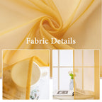 MIULEE 2 Panels Fall Sheer Curtains for Living Room 54X84 Inch Gold