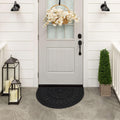 Mohawk Home Entryway Door Mat 2' X 3' All Weather Outdoor Non Slip Recycled Rubber Doormat, Rope Impressions Black