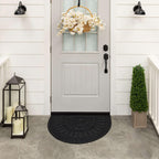 Mohawk Home Entryway Door Mat 2' X 3' All Weather Outdoor Non Slip Recycled Rubber Doormat, Rope Impressions Black